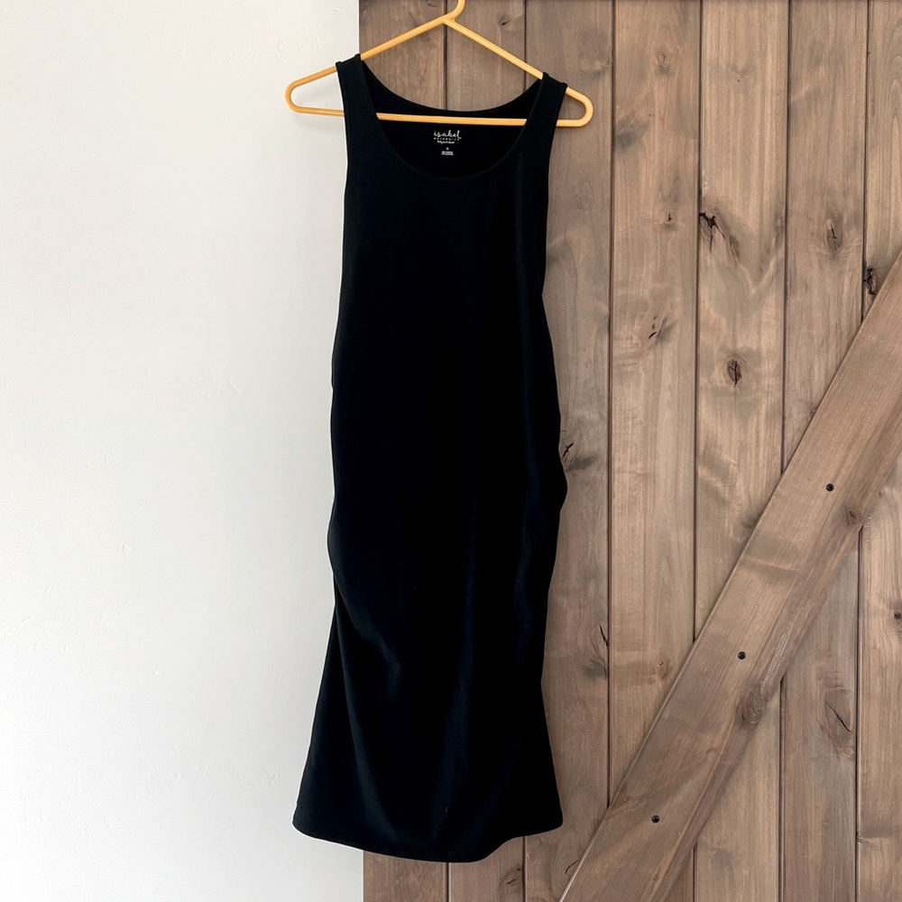 Black maternity midi dress